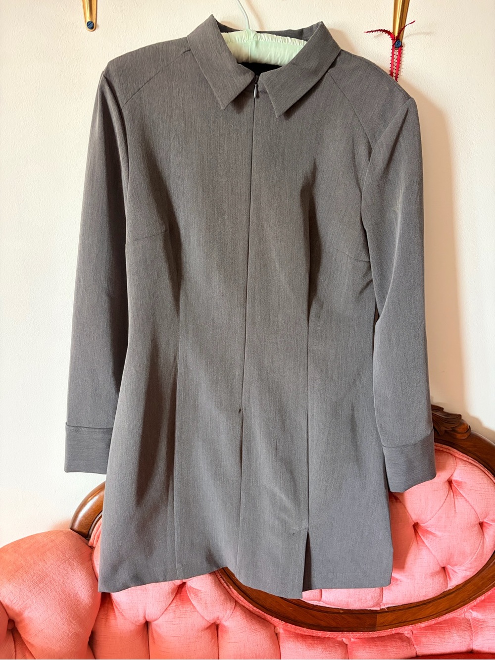 Zara Gray Mini Dress with Collar